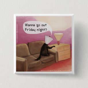 Dog Cone Dating Funny Cartoon 15 Cm Square Badge