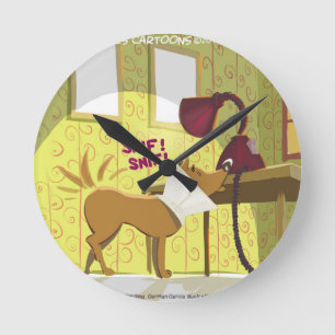 Dog Conehead Funny Round Clock