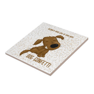 Dog Confetti Shedding Dog Ceramic Tile