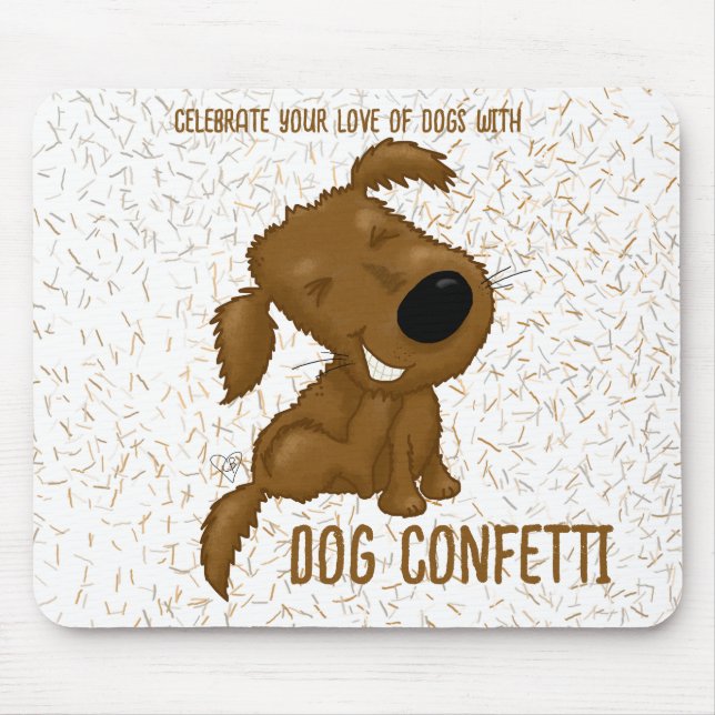 Dog Confetti Shedding Dog Mouse Pad (Front)