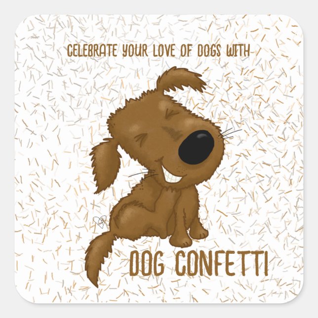 Dog Confetti Shedding Dog Square Sticker (Front)