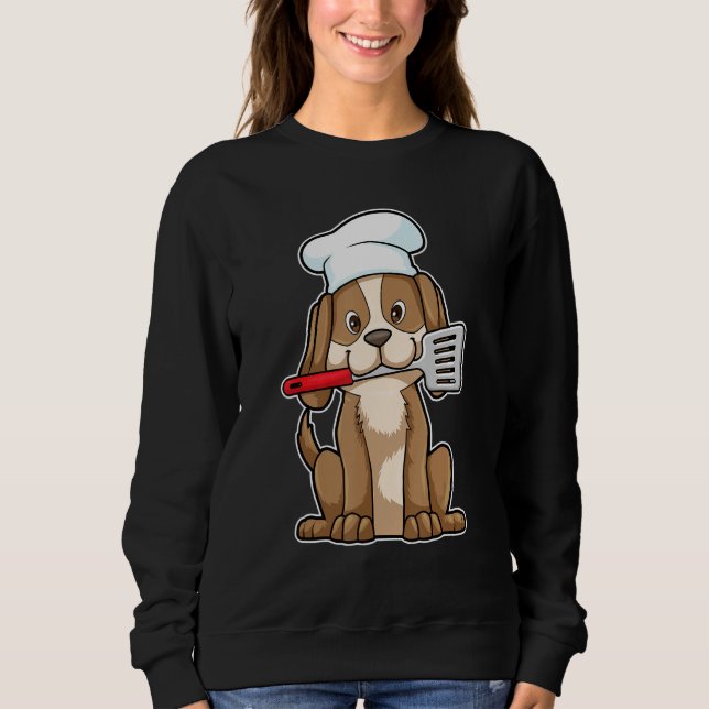 Dog Cook Chef hat Spatula Sweatshirt (Front)