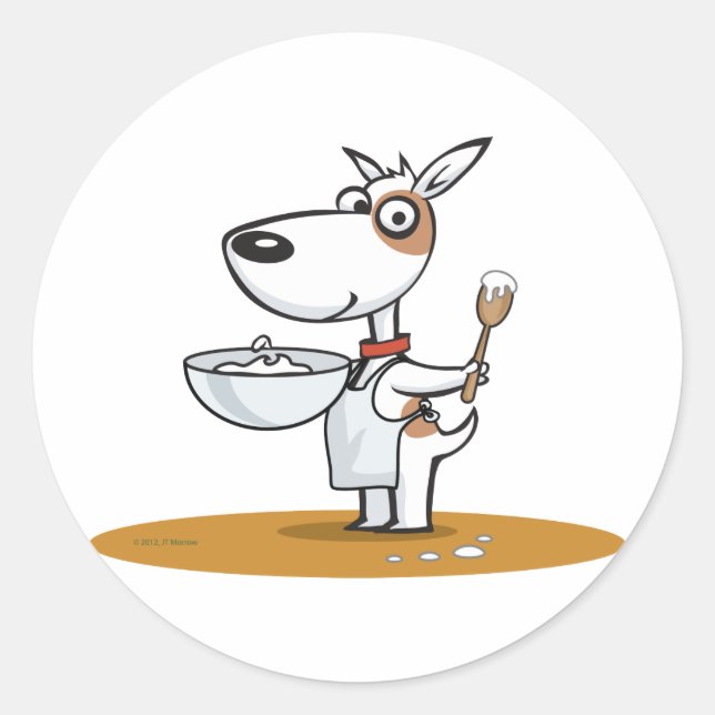 Dog Cook Classic Round Sticker (Front)