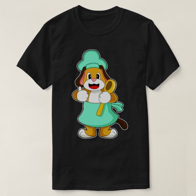 Dog Cook Cooking spoon T-Shirt (Design Front)