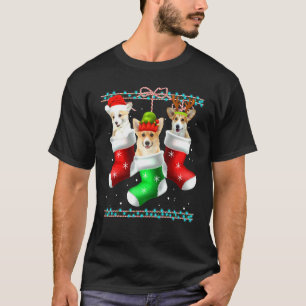 Dog Corgi Christmas Socks  Xmas Pajama Pet Puppy T-Shirt