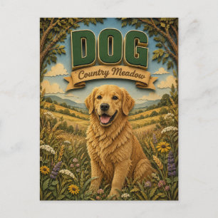 Dog Country Meadow POPCUT Postcard
