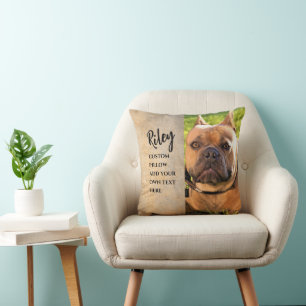 dog custom add your own photo and text  cushion