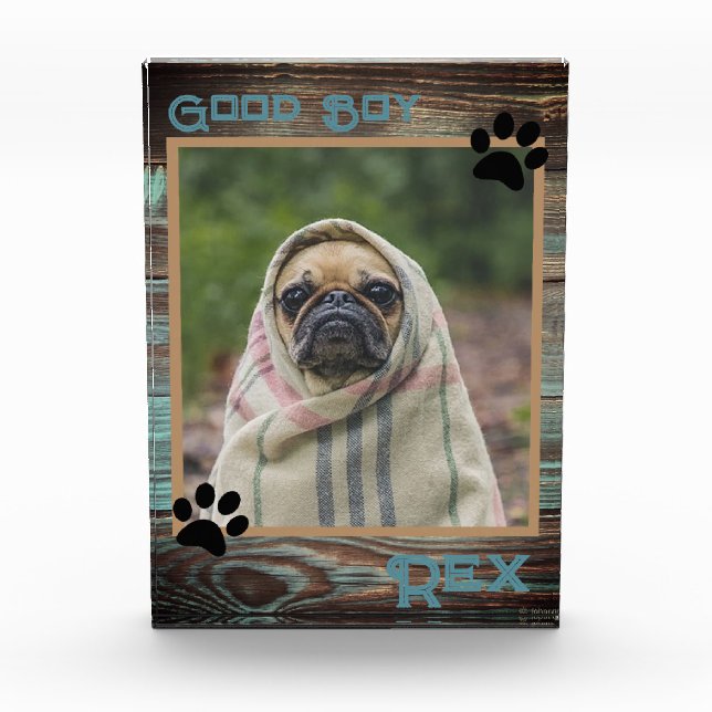 Dog Custom Photo Wood Block (Front)