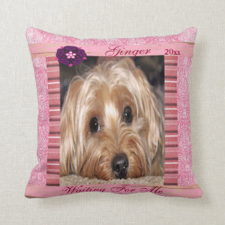 Dog Customisable Pet Photo Pretty in Pink Cushion