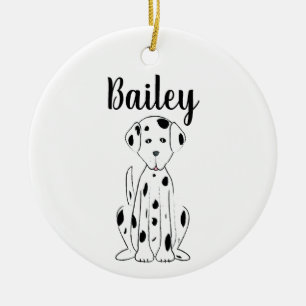 Dog Cute Dalmatian Simple Stylish Personalised Pet Ceramic Ornament