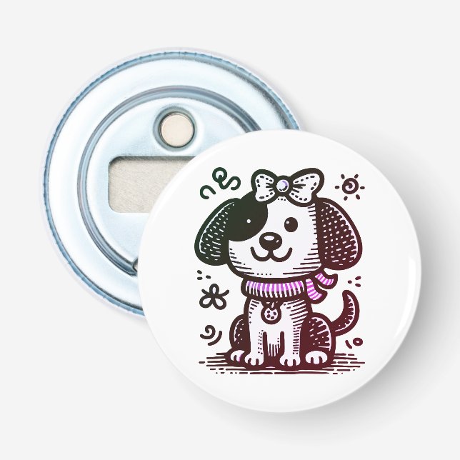 Dog, Cute, Drawing Bottle Opener (Front)