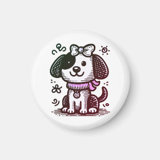 Dog, Cute, Drawing Magnet