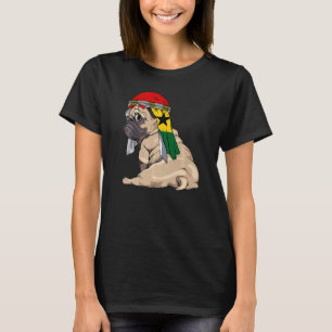 Dog Cute Pug Retro Ghana Flag Pride T-Shirt