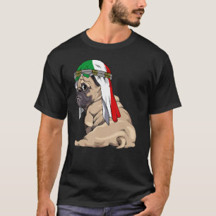 Dog Cute Pug Retro Italia Flag Pride T-Shirt