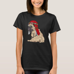 Dog Cute Pug Retro Morocco Flag Pride T-Shirt
