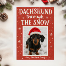 Dog Dachshund Christmas Card 