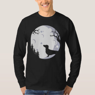 Dog Dachshund With Moon Halloween T-Shirt