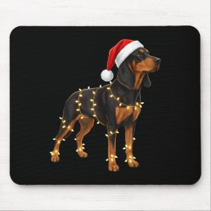 Dog Dachshund Wrapped In Christmas Lights - Holida Mouse Pad