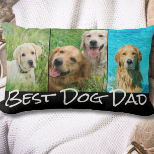 Dog Dad 3 Photo Collage Lumbar Cushion