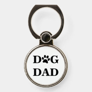 Dog Dad Black and White Cute Simple Phone Ring Stand