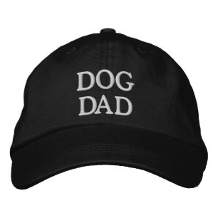 Dog Dad black & white custom simple elegant Embroidered Hat