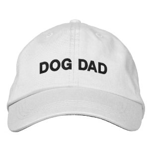 Dog Dad blue white custom text minimalist modern  Embroidered Hat