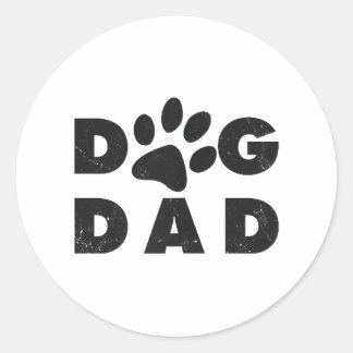 Dog Dad classic Classic Round Sticker