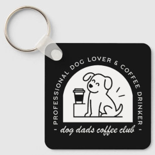 Dog dad club funny coffee lovers key ring