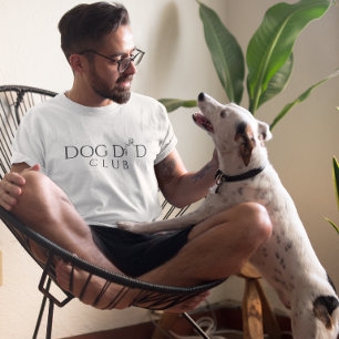 Dog Dad Club Minimal Line Art Design T-Shirt
