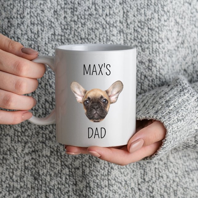 Dog Dad Custom Face Name Father's Day Birthday Mug (Creator Uploaded)
