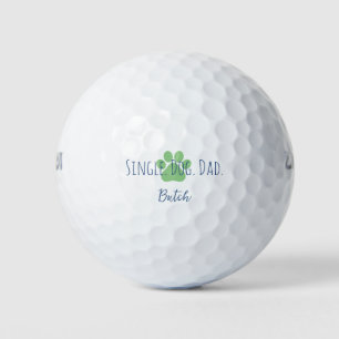 Dog Dad Custom Green Paw Golf Balls