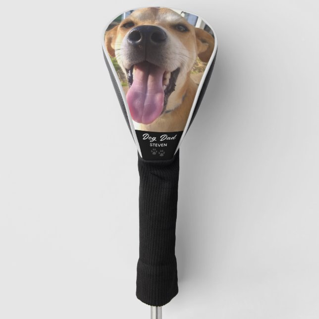 Dog Dad Custom Pet Photo Fathers Day Personalised Golf Head Cover (Front)