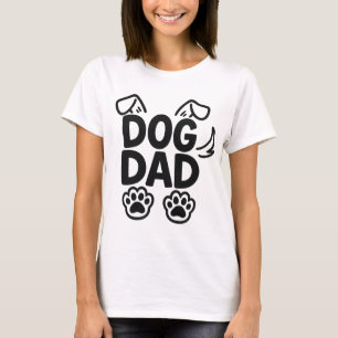 Dog Dad – Cute Paw and Ear Typography Design T-Shirt