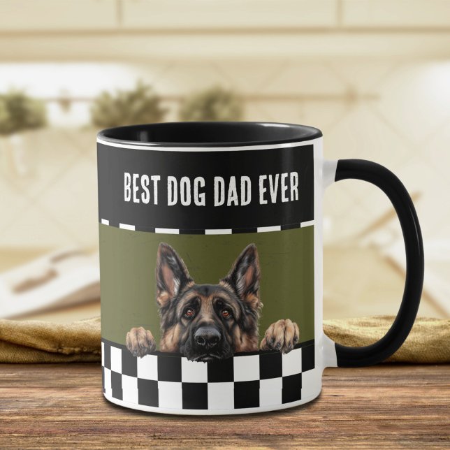 Dog Dad Distressed German Shepherd  Mug (Creator Uploaded)