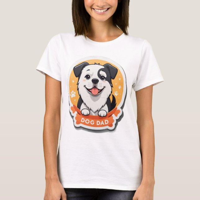 Dog Dad / Dog Mum – Minimal Paw Print T-Shirt (Front)