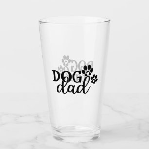 Dog Dad, Dog Paw, Dog Lover, Father's Day Gift Glass