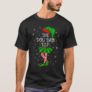 Dog Dad Elf Christmas Matching Family Women Girls  T-Shirt