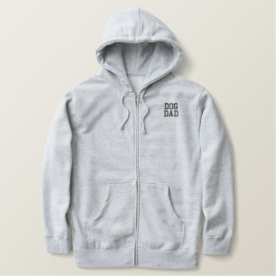 Dog Dad - Embroidered Zip Up Embroidered Hoodie