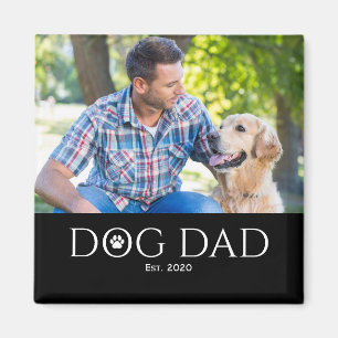 Dog Dad Established Photo Gift Magnet