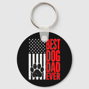 Dog Dad Ever Patriotic Fathers Day Dog Lover Key Ring