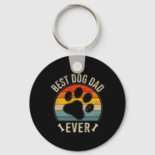 Dog Dad Ever Vintage For Retro Fathers Day Birthda Key Ring