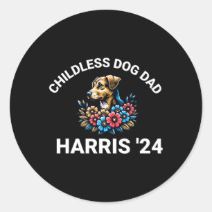 Dog Dad For Kamala Harris 2024 1  Classic Round Sticker