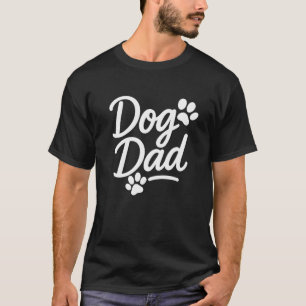 Dog Dad – Funny Paw Print Script T-Shirt