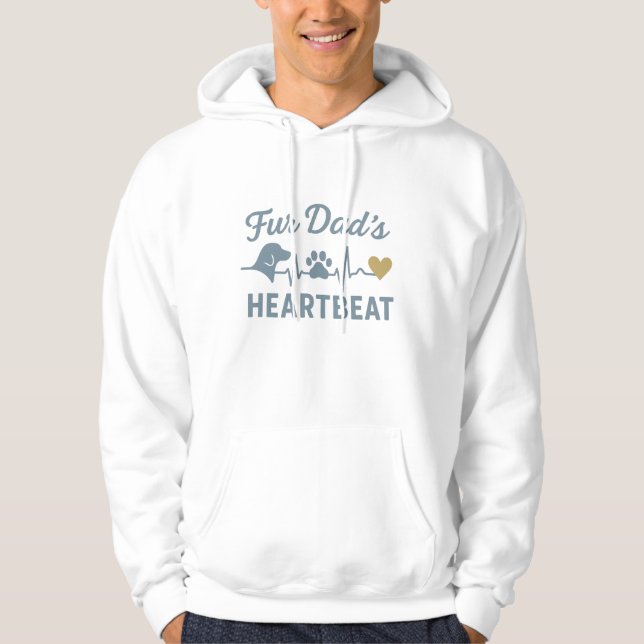 Dog dad, fur dad's heartbeat hoodie (Front)