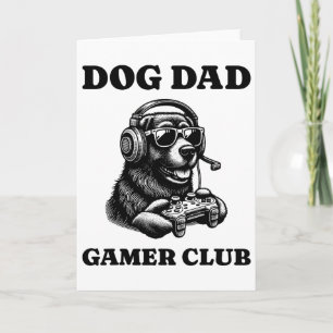 Dog Dad Gamer Club Video Games Dog Player Card