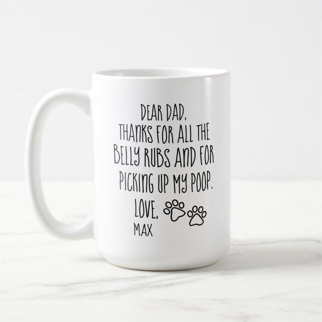 Dog Dad Gift, Fathers Day, Dog Dad, Personalised Coffee Mug (Left)
