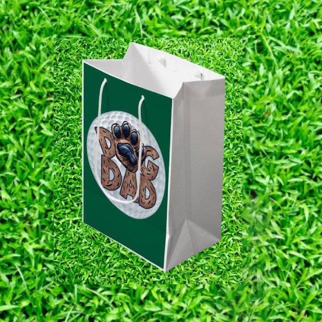 Dog Dad Golf  Medium Gift Bag (Perfect Gift for Dog Dads Who Love Golf – Make Their Day!)