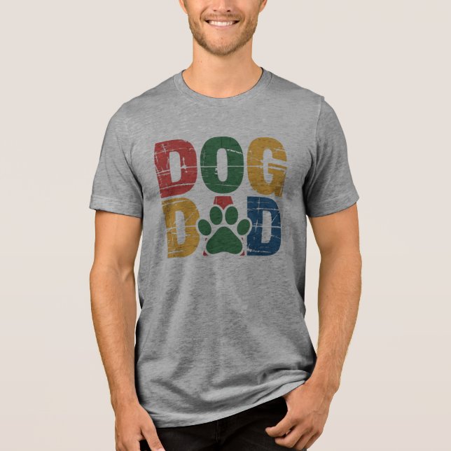 Dog Dad Grunge Style Typography Tri-Blend Shirt (Front)