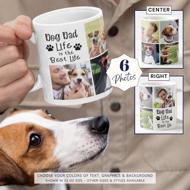 Dog Dad Life Best Life 6 Photos Coffee Mug (Creator Uploaded)