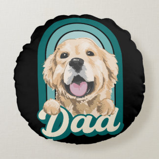 Dog dad, love dogs, love my pets  round cushion